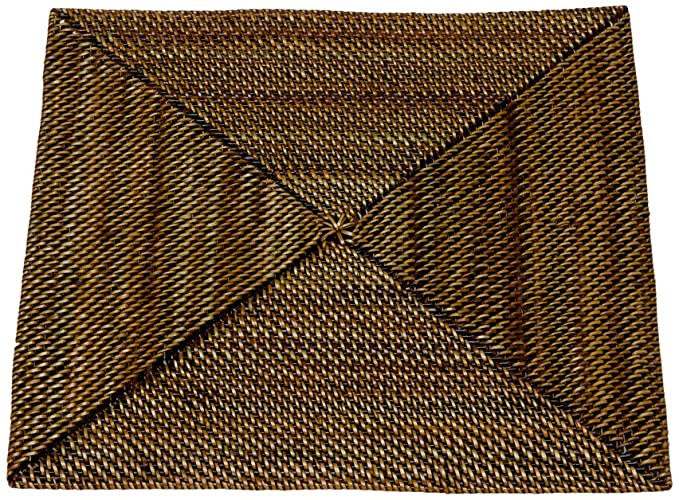 KOUBOO Nito Square, Set of 2 Pieces Placemat, 14 inches x 14 inches, Honey Brown