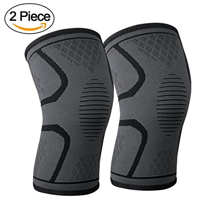 littlejian Compression Knee Sleeve,Best Knee Brace Support for Sports,Running,Jogging,Basketball,Joint Pain Relief,Arthritis and Injury Recovery&More,Men and Women (2 Piece)