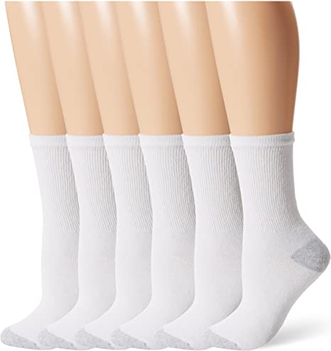 Fruit Of The Loom Women's Plus-Size Core 6 Pack Crew Socks