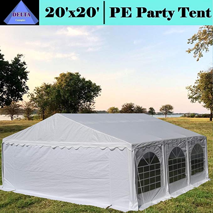 DELTA Canopies Budget PE Party Tent Canopy Shelter 20'x20' - White