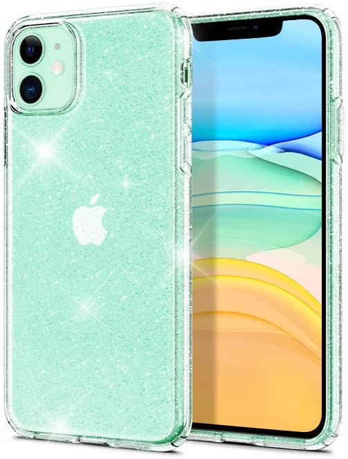 mycuddlytail iPhone 11 Case,Transparent Slim Thin Liquid Crystal Clear Glitter Soft TPU Cover Shockproof Protective Anti-Slip Cases Designed for iPhone 11 6.1 inch（2019）- Crystal Quartz