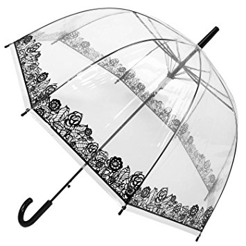 Rainlax Clear Bubble Umbrella Transparent Dome Shape Rain Umbrellas for Women and Kids