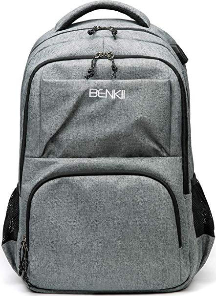 Travel Laptop Backpack, Computer Bag Daypack for Business Women Men (Light Grey)