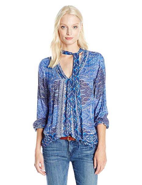 Lucky Brand Women's Tie Neck Blouse