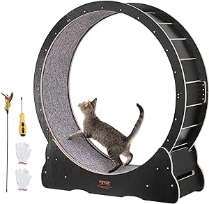 VEVOR Cat Exercise Wheel for Indoor Cats, 43.3 inch Large Cat Wheels Exerciser Cat Running Wheel Cat Treadmill with Ultra Low Noise and Detachable Carpet for Cat's Fitness and Health