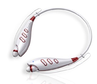 SoundBot SB735 Around-the-Neck Bluetooth 40 Wireless Stereo Headset with Built-in Mic - White