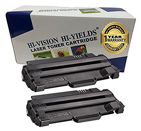 HI-VISION 2 Pack Compatible Dell 330-9523 (7H53W) High Yield Black Toner Cartridge Replacement for Dell 1130, 1130n , 1133 , 1135, 1135n