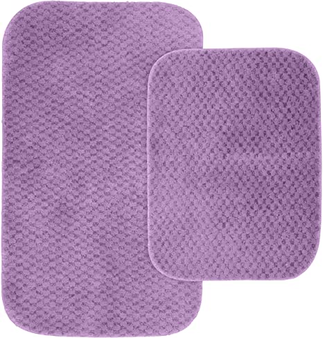 Garland Rug 2-Piece Cabernet Nylon Washable Bathroom Rug Set, Purple