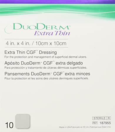 Convatec Duoderm Cgf Extra Thin Sterile Dressing Spots 4" X 4" Hydrocolloid - Box of 10