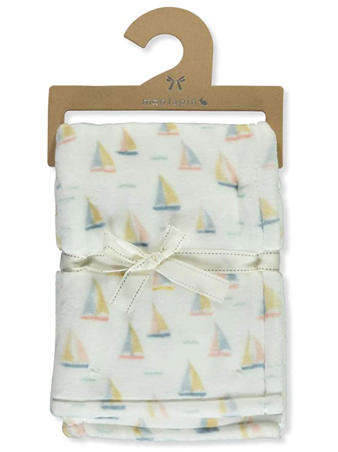 Mon Lapin Velvet Sailboat Baby Blanket - White/Multi, one Size