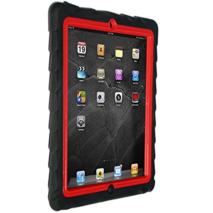 Apple iPad 2 iPad 3 iPad 4 Drop Tech Red Gumdrop Cases Silicone Rugged Shock Absorbing Protective Dual Layer Cover Case