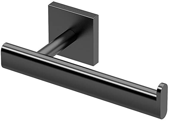 Gatco 4053MX Elevate Bathroom Single Post Euro Style Toilet Paper Holder, Matte Black