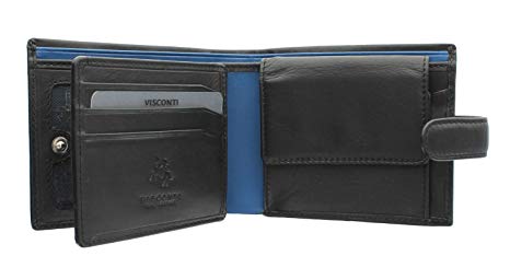 Visconti Parma PM-102 Mens Classic Bi-fold ID Wallet/Coin Pouch