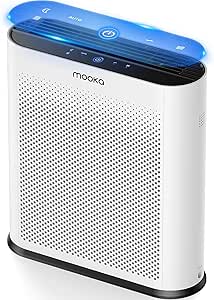 Air Purifiers for Home Large Room 1650ft² with PM2.5 Air Quality Sensor, MOOKA H13 HEPA Filter Air purifier for Pets Smoke Dust Pollen Dander Odor, Smart Air Cleaner with Auto/Sleep Mode for Bedroom