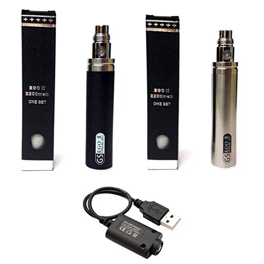 GS Ego II 2200mah Huge Capacity Battery 2015 Edition Double Pack with USB Charger