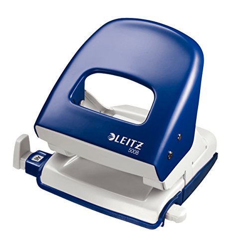 Leitz Hole Punch, 30 Sheets, Guide Bar with Format Markings, Metal, NeXXt Range, 50080035 - Blue