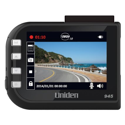 Uniden DC4, 1080p Full HD Dash Cam, 2.4" LCD, G-sensor with collision detection, loop recording, 148-degree wide angle lens, Lane Departure Warning, 8GB micro SD card included