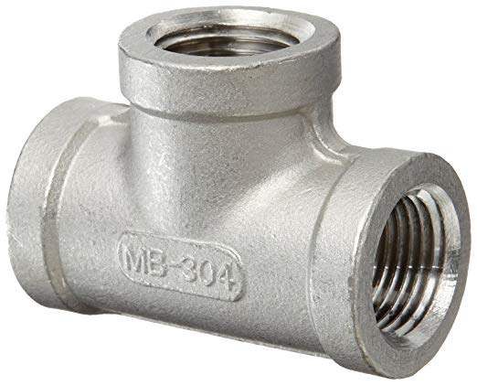 Stainless Steel 304 Cast Pipe Fitting, Tee, Class 150, 3/8" NPT Female