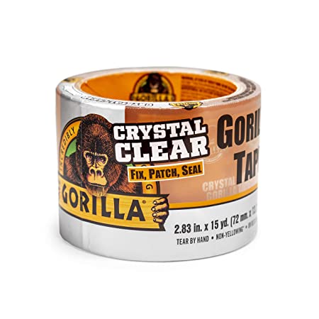 Gorilla Crystal Clear Duct Tape Tough & Wide, 2.88" x 15 yd (Pack of 1)