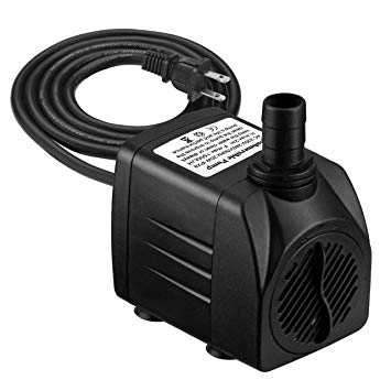 Homasy Upgraded 400GPH Submersible Water Pump with 48 Hours Dry Burning, 25W Fountain Water Pump with 5.9ft Power Cord for Aquarium, Pond, Fish Tank, Water Pump Hydroponics