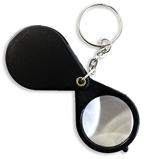 5x Pocket Magnifier with Key Ring : ( Pack of 2 Pcs. )