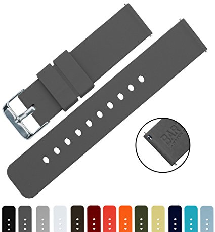 BARTON Quick Release Silicone - Choose Color & Width (16mm, 18mm, 20mm or 22mm) - Soft Rubber Watch Bands