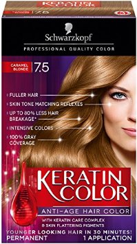 Schwarzkopf Keratin Hair Color, Caramel Blonde 7.5, 2.03 Ounce