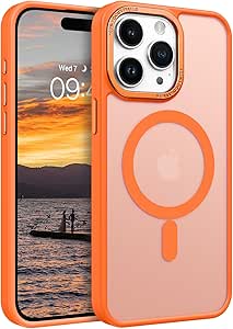 BENTOBEN for iPhone 15 Pro Max Phone Case,iPhone 15 Pro Max Magnetic Case [Compatible with MagSafe] Translucent Matte Slim Shockproof Women Men Protective Case Cover for iPhone 15 Pro Max 6.7",Orange