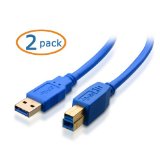 Cable Matters 2 Pack SuperSpeed USB 30 Type A to B Cable in Blue 3 Feet