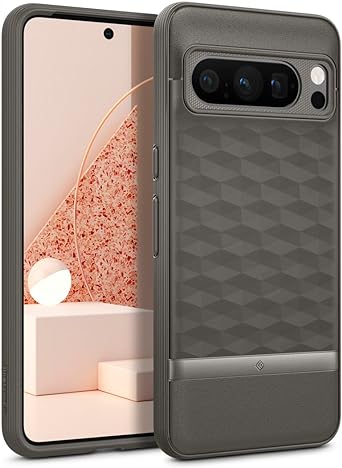 Caseology Parallax 3D Ergonomic Design Case Compatible with Google Pixel 8 Pro case 5G [Military Grade Drop Tested](2023) - Ash Gray