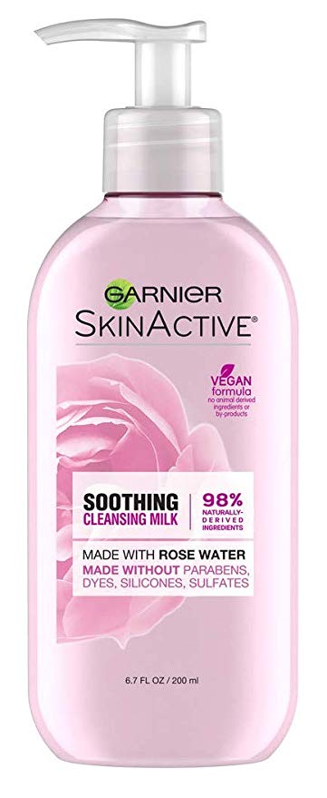 Garnier Skinactive Soothing Cleansing Milk 6.7 Ounce Pump (200ml) (2 Pack)