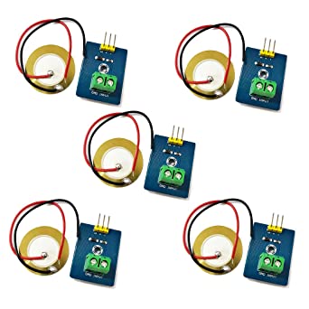 HiLetgo 5pcs Piezoelectric Sensor Analog Ceramic Vibration Sensor Module Piezoelectricity for Arduino DIY KIT