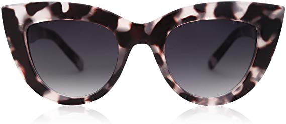 SOJOS Retro Vintage Cateye Sunglasses for Women Plastic Frame Mirrored Lens SJ2939