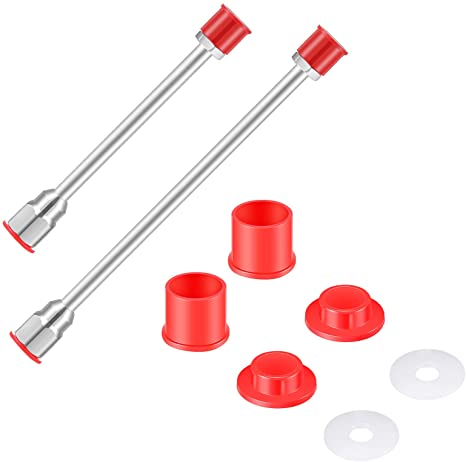 2 Pieces Airless Paint Sprayer Tip Extension Pole 2 Sizes Extension Rod for Airless Painting Spray Gun with Red Guard 12 Inches 7.8 Inches