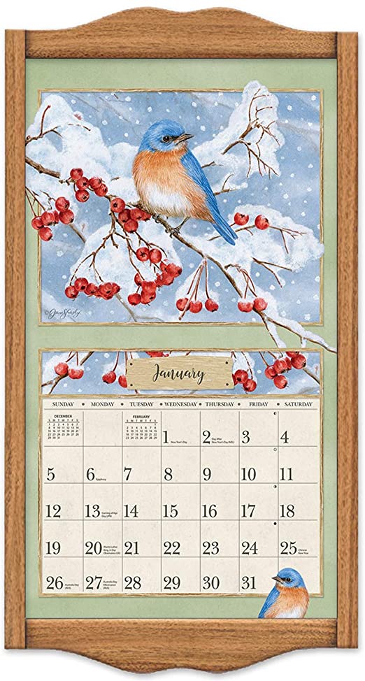 Lang Vertical Soldid Oak Classic Vertical Calendar Frame, 14.3 x 27.5 Inches