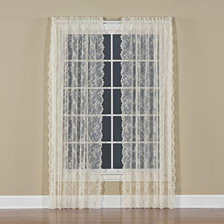 SKL Home by Saturday Knight Ltd. Petite Fleur Curtain Panel, Ivory, 56 inches x 63 inches