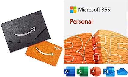 Microsoft 365 Personal (Office)   $10 Amazon Gift Card | 12-Month Subscription | 1 Person | Word, Excel, PowerPoint | PC/MAC Instant Download | Activation Required