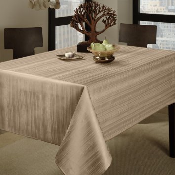 Benson Mills Flow Heavy Weight Spillproof 60-Inch by 84-Inch Fabric Tablecloth Ivory