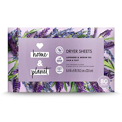 Love Home and Planet Dryer Sheets, Lavender & Argan Oil, 80 count