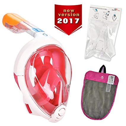 Tribord (Subea, 2017 Version) Easybreath Full Face Snorkel Mask with GoPro Mount, Enhanced Anti-Fog and Anti-Leak