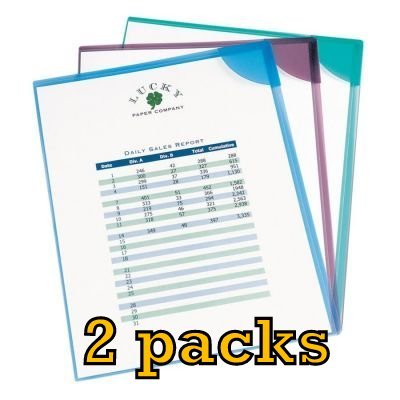 Value Pack of 2 Avery Corner Lock Document Sleeves, Assorted, 2 Pack of 6 = 12 total (72262)