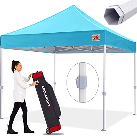 ABCCANOPY Premium Pop up Canopy Tent Outdoor Commercial Grade Instant Shelter, Bonus Wheeled Carry Bag and 4 Sand Bags, Sky Blue