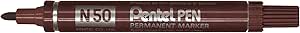 Pentel N50 Permanent Marker Bullet Tip with Aluminium Barrel Waterproof Ink - Brown