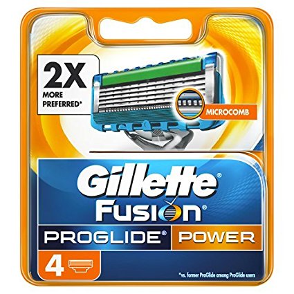 Gillette Fusion ProGlide Power Men's Razor Blades, 4 Blades