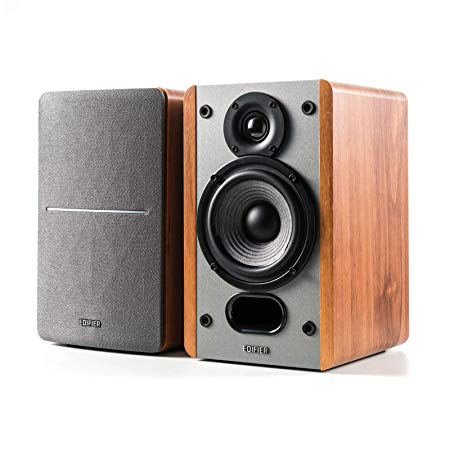 Edifier P12 Passive Bookshelf Speakers - 2-Way Speakers with Built-in Wall-Mount Bracket - Wood Color, Pair