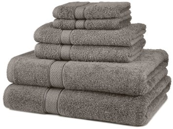 Pinzon Egyptian Cotton 6-Piece Towel Set, Grey