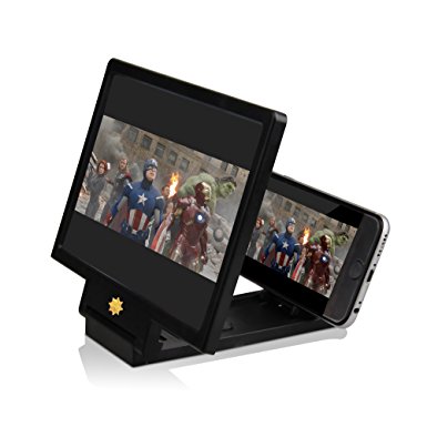 Premium Foldable Smartphone Screen Magnifier HD Expander Stand Mobile Phone Holder (blk)
