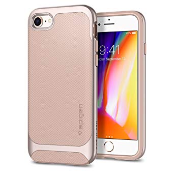 iPhone 8 Case, Spigen Neo Hybrid Herringbone - Flexible Inner Protection and Reinforced Hard Bumper Frame for Apple iPhone 7 (2016) / iPhone 8 (2017) - Pale Dogwood