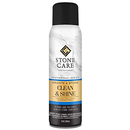 Stone Care International Granite and Stone Cleaner and Polish - 16 Ounce - Shine Aerosol For Granite Marble Soapstone Quartz Quartzite Slate Limestone Corian Laminate Tile Countertop and More