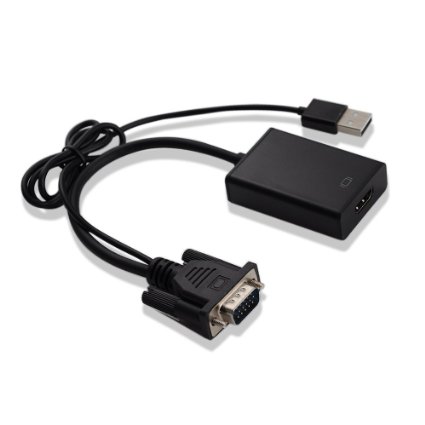 VicTsing 1080P VGA to HDMI Adapter w USB Audio and Power Portable VGA to HDMI Converter for Notebook and Computer